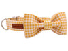 Yellow Plaid Cat & Dog Collar w/ Detachable Bow