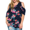 Plus Size Blouse Floral Printed Half Sleeve Shirt