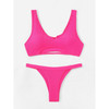 Neon Pink Cut-Out Top With Tanga Bikini