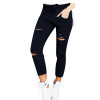new 2016 Skinny Jeans Women Denim Pants Holes Destroyed Knee Pencil Pants Casual Trousers Black White Stretch Ripped Jeans