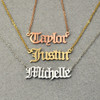 Personalized Name Necklace, Customized Nameplate Necklace, Custom Name Necklace, Old English style Name Jewelry Personalized