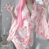 Japanese Kimono Bathrobe Sexy Satin Robe #JU2970