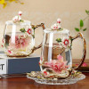 Coffee Cup Mug Flower Tea Glass Cups for Hot and Cold Drinks Tea Cup Spoon Set Coffee Cup Mug Flower Tea Glass Cups for Hot and Cold Drinks Tea Cup Spoon Set