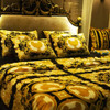 Luxury Velvet Flannel Fashion Classic Bedding set Winter Warm Fleece Digital Printing Duvet Cover Bed Sheet Queen King size 4pcs