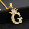 Crystal Crown Alphabet Pendant Necklaces