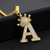 Crystal Crown Alphabet Pendant Necklaces