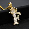 Crystal Crown Alphabet Pendant Necklaces