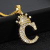 Crystal Crown Alphabet Pendant Necklaces