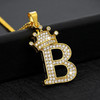 Crystal Crown Alphabet Pendant Necklaces