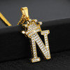 Crystal Crown Alphabet Pendant Necklaces