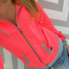 Women's Spring Winter Hoodies Long Sleeve Patchwork Colors Sweatshirts Casual Pockets Zipper Hooded Ladies Outerwear Clothing