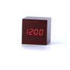 Wooden Sound Control Square LED Alarm Clock