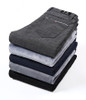 Brand Men's winter Fleece Fluff Thicken warm Casual Pants men Business Straight Elastic Thick Plaid cotton gray trousers male