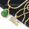 Iced Gold / Silver Buddha Pendant w/ 5mm Franco Chain / JUICE Pendant w/ 4mm Rope Chain Set Iced Gold / Silver Buddha Pendant w/ 5mm Franco Chain / JUICE Pendant w/ 4mm Rope Chain Set