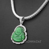 Iced Gold / Silver Buddha Pendant w/ 5mm Franco Chain / MUSICAL NOTE Pendant w/ 4mm Rope Chain Set
