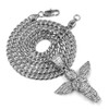 316L Stainless Steel Blinged Out Holy Praying Angels w/ 4mm Miami Cuba Chain