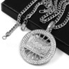 316L Stainless Steel Medallion Last Supper Christ Pendant w/4mm Miami Cuba Chain