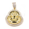 New Lab diamond Micro Pave JUMBO Laughing Buddha Pendant.