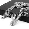 Stainless Steel Silver Saxophone Pendant w/Cuban Chain Stainless Steel Silver Saxophone Pendant w/Cuban Chain