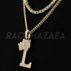 Crown L Initial Pendant Necklace Set