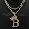 Crown B Initial Pendant Necklace Set Crown B Initial Pendant Necklace Set