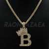 Crown B Initial Pendant Necklace Set Crown B Initial Pendant Necklace Set