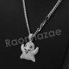 14K PT Gold SNAPCHAT GHOST Pendant W/5mm 24" 30" Cuban Chain 14K PT Gold SNAPCHAT GHOST Pendant W/5mm 24" 30" Cuban Chain