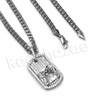 14K PT Gold BIG DIAMOND DOGTAG Pendant W/5mm 24" 30" Cuban Chain 14K PT Gold BIG DIAMOND DOGTAG Pendant W/5mm 24" 30" Cuban Chain
