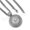 14K Pt Gold Round CLASSIC SPINNING DISCO DANCER Pendant W/5mm 24" 30" Cuban Chain