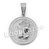 Lab diamond Micro Pave Medallion Praying Hands w/ Miami Cuban Chain BR115