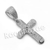 Lab diamond Micro Pave Rounded Jesus Cross Pendant w/ Miami Cuban Chain BR113