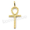 Lab diamond Micro Pave Egyptian Ankh Cross II Pendant w/ Miami Cuban Chain BR103