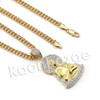 Lab diamond Micro Pave Buddha Pendant w/ Miami Cuban Chain BR093