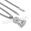 Lab diamond Micro Pave Buddha Pendant w/ Miami Cuban Chain BR092