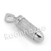 Lab diamond Micro Pave Bullet Pendant w/ Miami Cuban Chain BR087