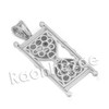 Lab diamond Micro Pave Dope Hourglass Pendant w/ Miami Cuban Chain BR083