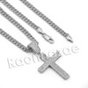 Lab diamond Micro Pave Jesus Cross Pendant w/ Miami Cuban Chain BR064