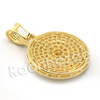 Lab diamond Micro Pave Rounded Eye of Horus Pendant w/ Miami Cuban Chain BR036