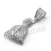 Lab diamond Micro Pave Money Bag Pendant w/ Miami Cuban Chain BR034