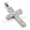 Lab diamond Micro Pave Textured Jesus Cross Pendant w/ Miami Cuban Chain BR026