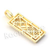 Lab diamond Micro Pave Uzi Gold Brick Mini Pendant w/ Miami Cuban Chain BR020