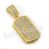 Lab diamond Micro Pave Ice Grid Dogtag Pendant w/ Miami Cuban Chain BR010