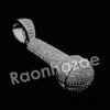Copy of Lab diamond Micro Pave Gold PT MC Ren Mic Pendant w/ Miami Cuban Chain B24G
