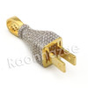 Copy of Lab diamond Micro Pave Gold PT Electric Plug Pendant w/ Miami Cuban Chain B24G