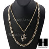 21 SAVAGE HORSE CHARM DIAMOND CUT 30" CUBAN CHAIN NECKLACE SET G20