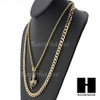 21 SAVAGE HORSE CHARM DIAMOND CUT 30" CUBAN CHAIN NECKLACE SET G20