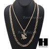 MENS PRAYING HANDS PENDANT DIAMOND CUT 30" CUBAN CHAIN NECKLACE SET G29