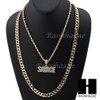 MENS BLING SAVAGE PENDANT DIAMOND CUT 30" CUBAN CHAIN NECKLACE SET G32 MENS BLING SAVAGE PENDANT DIAMOND CUT 30" CUBAN CHAIN NECKLACE SET G32