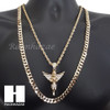 ANGEL CHARM ROPE CHAIN DIAMOND CUT 30" CUBAN CHAIN NECKLACE SET G13