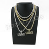 GOLD SAVAGE PENDANT W/ 24" ROPE /18" TENNIS CHAIN NECKLACE S09 GOLD SAVAGE PENDANT W/ 24" ROPE /18" TENNIS CHAIN NECKLACE S09